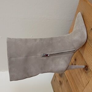 Nine West Leather Suede Frenchi Pointed Toe Stiletto Calf Boots Size 12M NWOT